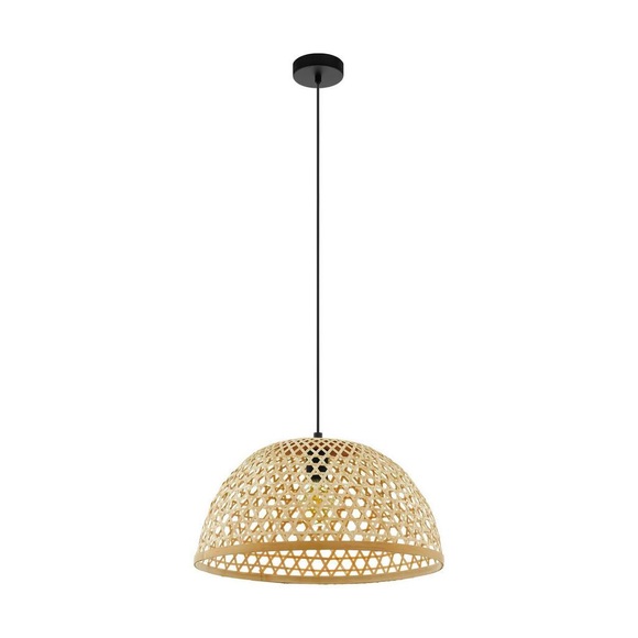 Pendellampe Claverdon, Geflechtschirm 49,5cm natur
