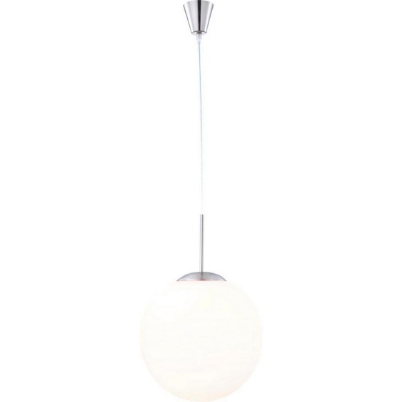 GLOBO BALLA Hängeleuchte nickel matt, Glas opal satiniert, D:300, H:1800, exkl. 1xE27