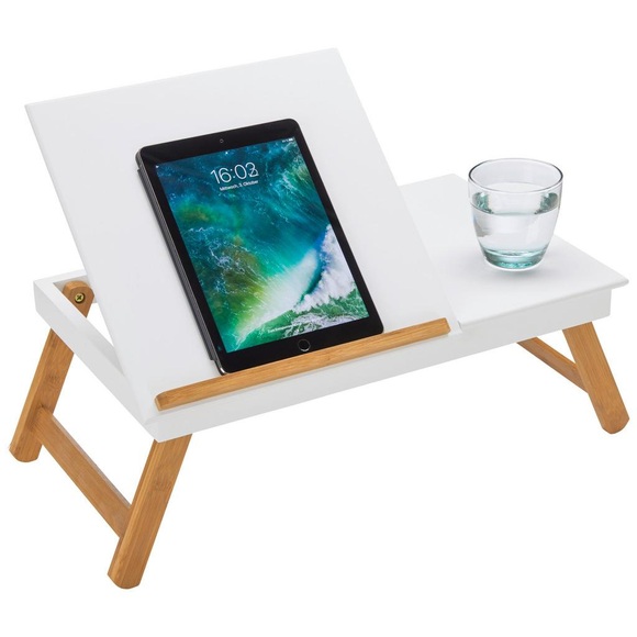Laptoptisch in Weiß/Naturfarben
