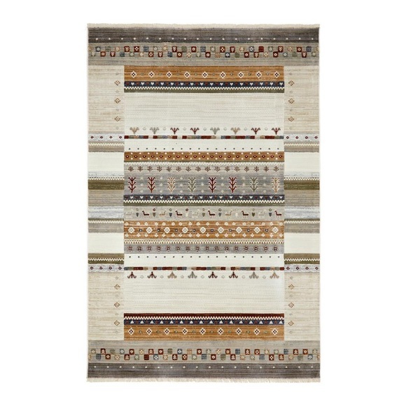 Webteppich Selin in Beige/Braun ca. 80x160cm