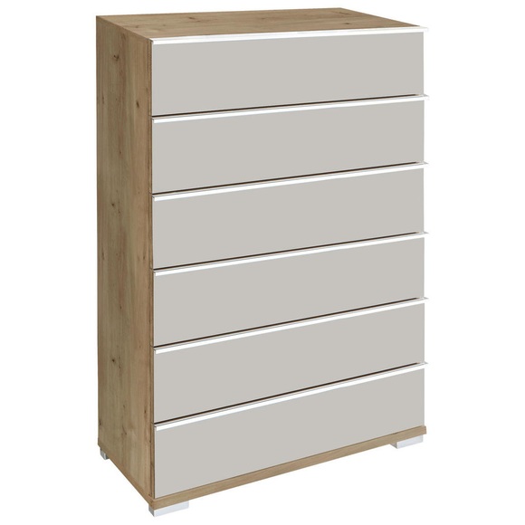 Venda Highboard 75/120/42 cm , Loft , Champagner, Eiche Bianco , Metall , 75x120x42 cm , Dekorfolie,glänzend,Nachbildung , Typenauswahl, Beimöbel erhältlich, stehend , 000442002193
