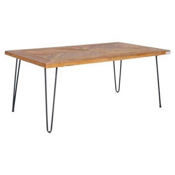 Xora Couchtisch in holz, metall 107/60/45 cm , Jamuna , Naturfarben, Schwarz , Recyclingholz , massiv , 60x45x107 cm , pulverbeschichtet,antik,Echtholz , 000480000101