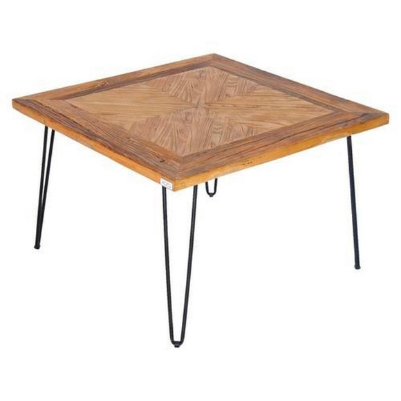 Xora Couchtisch in holz, metall 70/70/45 cm , Jamuna , Naturfarben, Schwarz , Recyclingholz, Ulme , massiv , 70x45x70 cm , pulverbeschichtet,antik,Echtholz , 000480000102