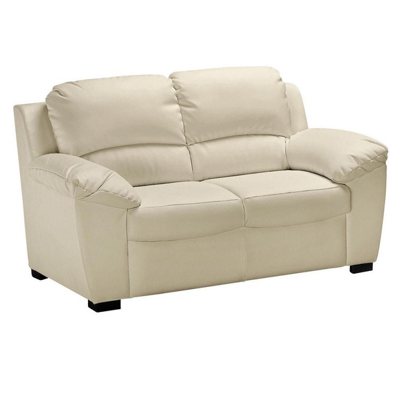MID.YOU Zweisitzer-sofa in lederlook beige , Danilo , Textil , 145x90x90 cm , Lederlook , Typenauswahl, Stoffauswahl, Rücken echt , 000552038402