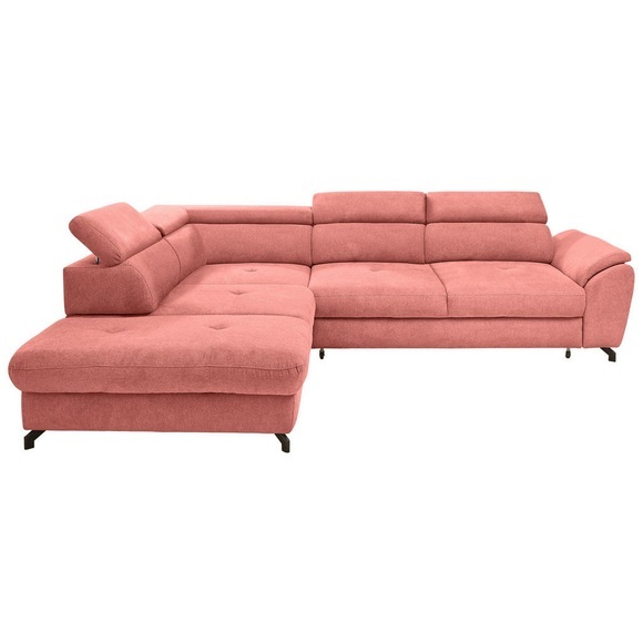 Stylife Wohnlandschaft inkl. funktion in webstoff koralle , Marola -Exklusiv- , Textil , 237 cm , matt,Webstoff , fleckschutzimprägniert, Fussart wählbar, Stoffauswahl, seitenverkehrt erhältlich, Hocker erhältlich, Rücken echt , 000553009542