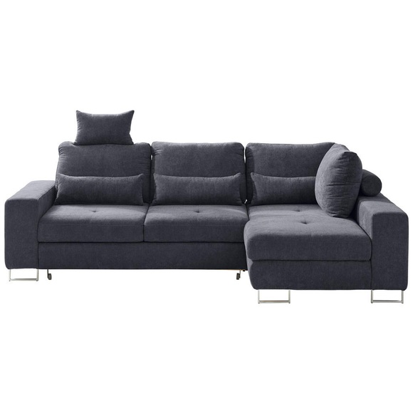 Hom`in Ecksofa in flachgewebe schwarz , Asti , 260x188 cm , 000553011019