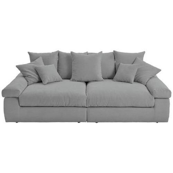 Ambia Home Bigsofa in kord hellgrau , Casablanca -Ambia Home- , Textil , 260x90x140 cm , Kord , Stoffauswahl, Rücken echt , 00064700301S