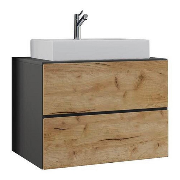 MID.YOU Waschtischkombi 60/66,7/51,4 cm , 2Tlg-Lendas , Eichefarben , Holzwerkstoff , 2 Schubladen , 60 cm , melaminharzbeschichtet,melaminharzbeschichtet,Nachbildung,Nachbildung , hängend , 000657014427