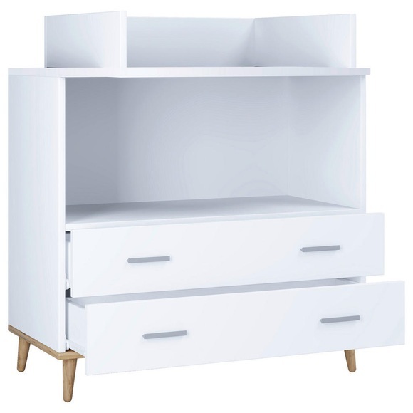 MID.YOU Wickelkommode 80/93/49 cm , Landos , Weiss , Kunststoff , 2 Schubladen , 80x93x49 cm , melaminharzbeschichtet,melaminharzbeschichtet,Nachbildung,Nachbildung , 000657025315