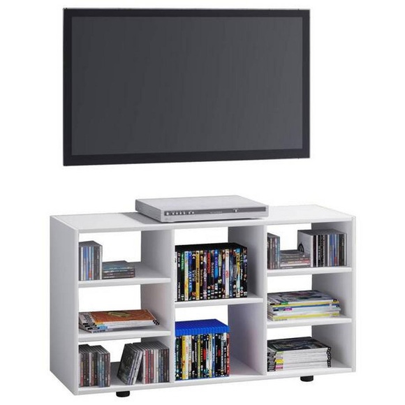 MID.YOU Tv-rack , Fetino , Weiss , Holzwerkstoff , 114x60x40 cm , melaminharzbeschichtet,Nachbildung , 000657026401