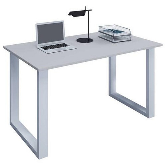 MID.YOU Schreibtisch 140/80/76 cm in grau, weiss , Lona , Holzwerkstoff , 80x76 cm , melaminharzbeschichtet,Nachbildung , in verschiedenen Holz-Dekoren erhältlich , 00065702631D