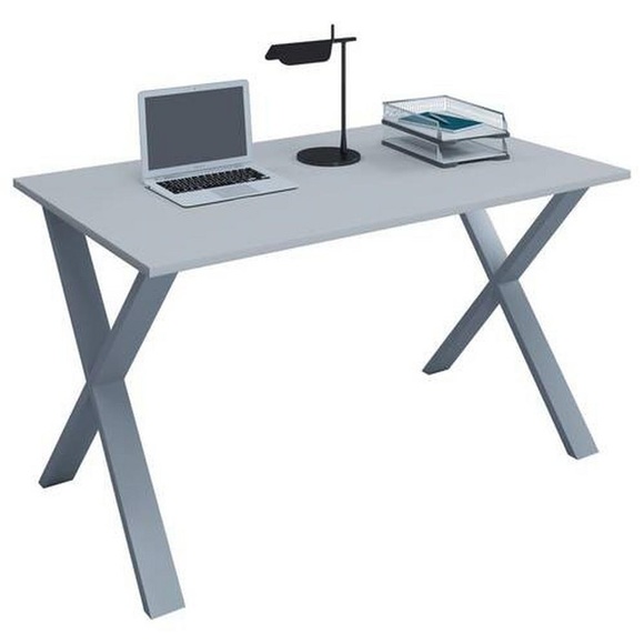 MID.YOU Schreibtisch 140/80/76 cm in grau, silberfarben , Lona , Holzwerkstoff , 80x76 cm , melaminharzbeschichtet,Nachbildung , in verschiedenen Holz-Dekoren erhältlich , 00065702632X
