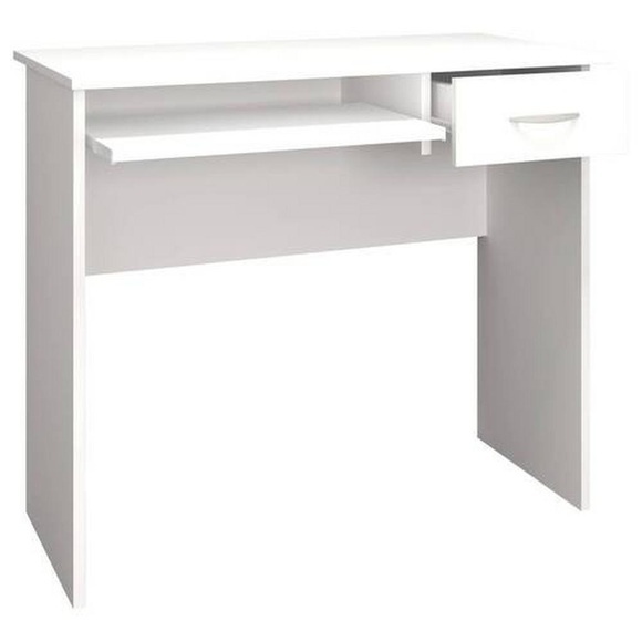 MID.YOU Schreibtisch 85/50/75 cm in weiss , Arusa , Metall , 1 Schubladen , 50x75 cm , melaminharzbeschichtet,Nachbildung , ausziehbar, Stauraum, in verschiedenen Holz-Dekoren erhältlich , 000657035601