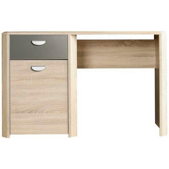 Carryhome Schreibtisch 58/130/74 cm in anthrazit, sonoma eiche , Yoop , Holzwerkstoff , 130x74 cm , Dekorfolie,Nachbildung , 000687054401