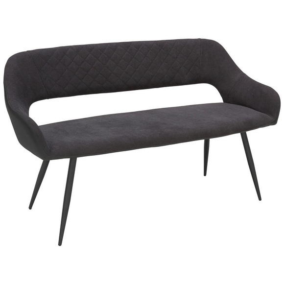 Carryhome Sitzbank in metall, textil anthrazit, schwarz , Boris , 140x80x62 cm , pulverbeschichtet,Webstoff , 000758012004