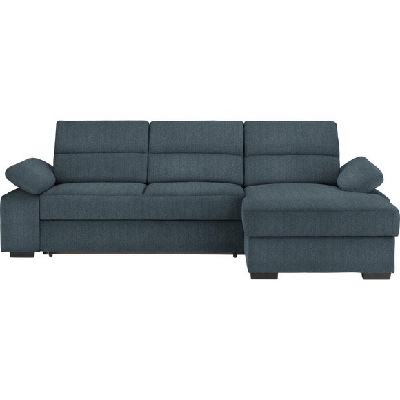 Cantus Ecksofa in webstoff blau , Norman -Exklusiv- , Textil , Uni , 258x166 cm , matt,Webstoff , Typenauswahl, Stoffauswahl, seitenverkehrt erhältlich, Hocker erhältlich , 00081200013K