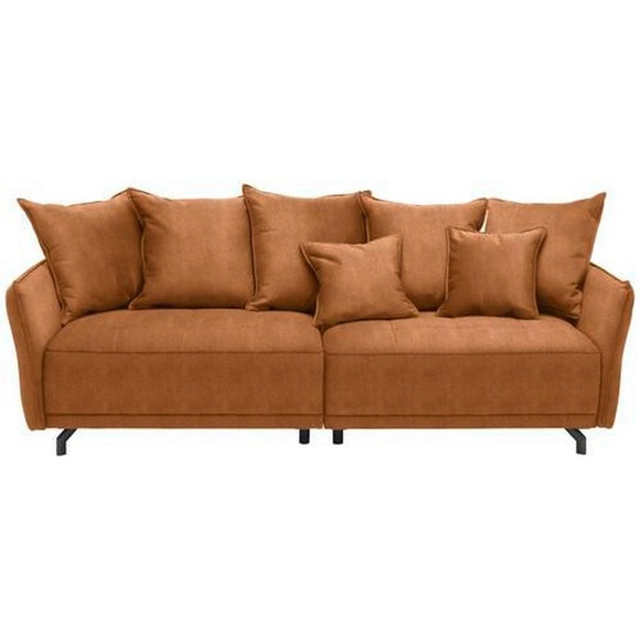Carryhome Megasofa in textil orange , Helios , Uni , 226x91x103 cm , Velours , Stoffauswahl , 000812004002