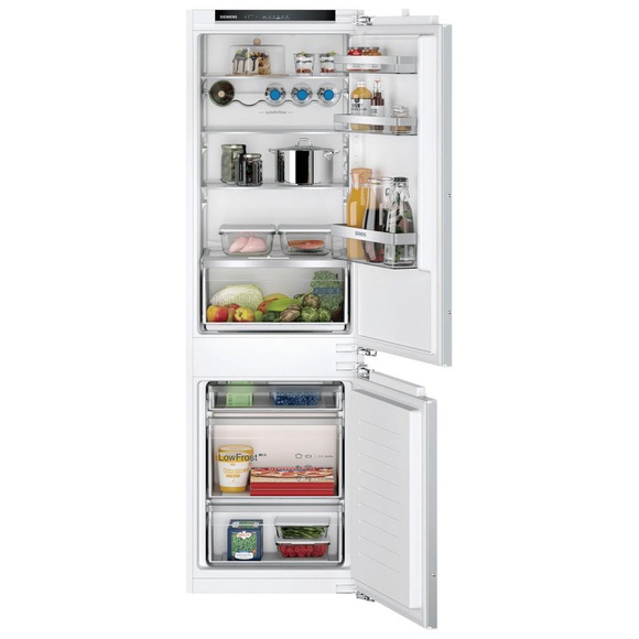 Siemens Kühl-gefrier-kombination ki86vvfe0 , Ki86Vvfe0 , Metall , 3,1 Schubladen , 54.1x177.2x54.8 cm , LED-Innenbeleuchtung, elektronische Temperaturregelung, Warneinrichtung bei geöffneter Tür, Super-Kühlen, Super-Gefrieren, LED-Display , 00083