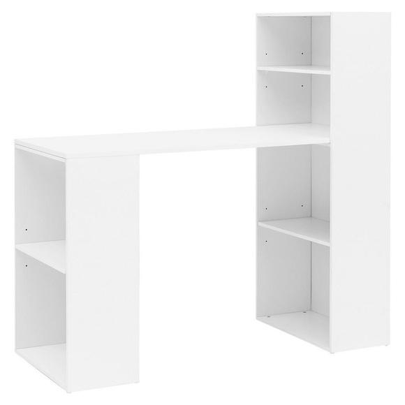 MID.YOU Schreibtisch 120/53/120 cm in weiss , Computertisch , Holzwerkstoff , 53x120 cm , lackiert, melaminharzbeschichtet,Nachbildung , Stauraum , 000850008801