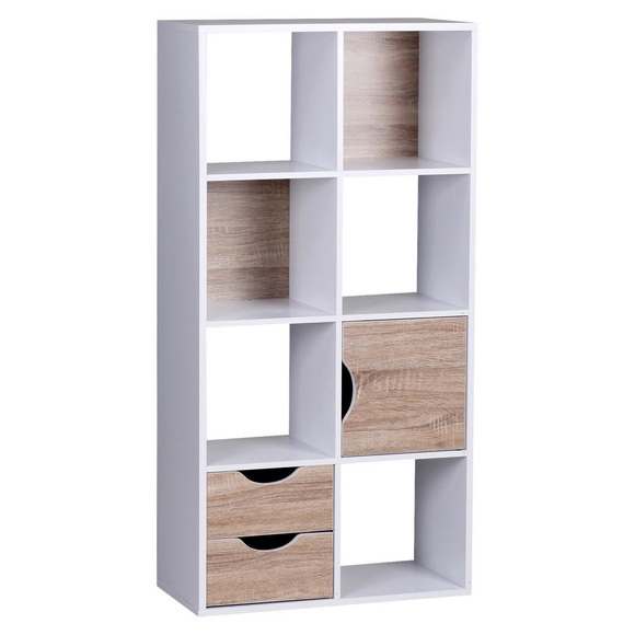 MID.YOU Regal 60/120/29 cm weiss, eichefarben , Standregal , 60x120x29 cm , 000850019101