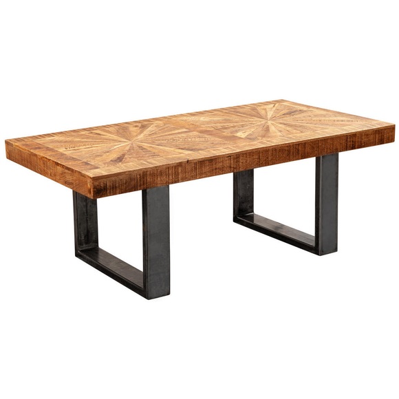MID.YOU Couchtisch in holz 105/55/40 cm , Couchtisch , Naturfarben , Mangoholz , massiv , 55x40 cm , lackiert,Natur,Echtholz , 000850027101