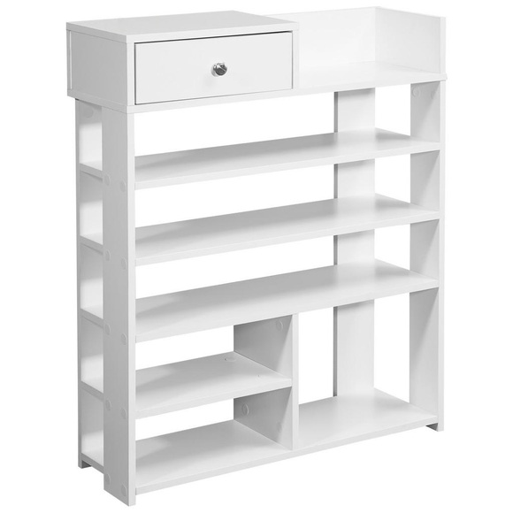 MID.YOU Standregal 75/92,5/24 cm weiss , Standregal , Metall , 1 Schubladen , 75x92.5x24 cm , melaminharzbeschichtet, foliert,Nachbildung , stehend , 000850029102