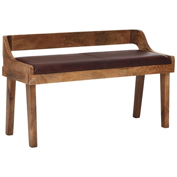 MID.YOU Sitzbank in holz braun , Sitzbank , Mangoholz , massiv , 108x63x43 cm , Wasserlack,Echtholz , abwischbar , 000850029201