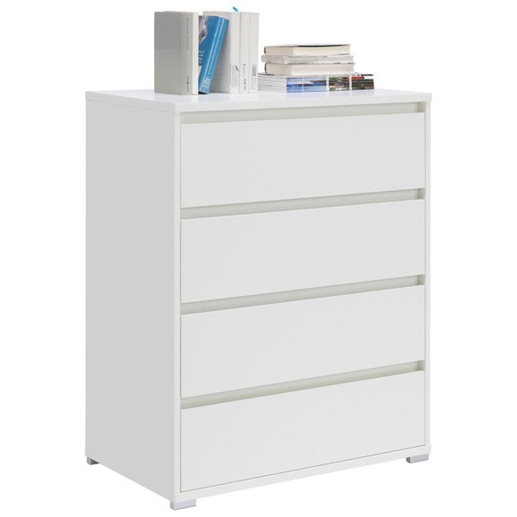 Carryhome Kommode 80/103/48 cm , Line -Top- , weiss , Holzwerkstoff , 80x103x48 cm , Dekorfolie,Nachbildung , Beimöbel erhältlich,Beimöbel erhältlich,Beimöbel erhältlich , 000003003402