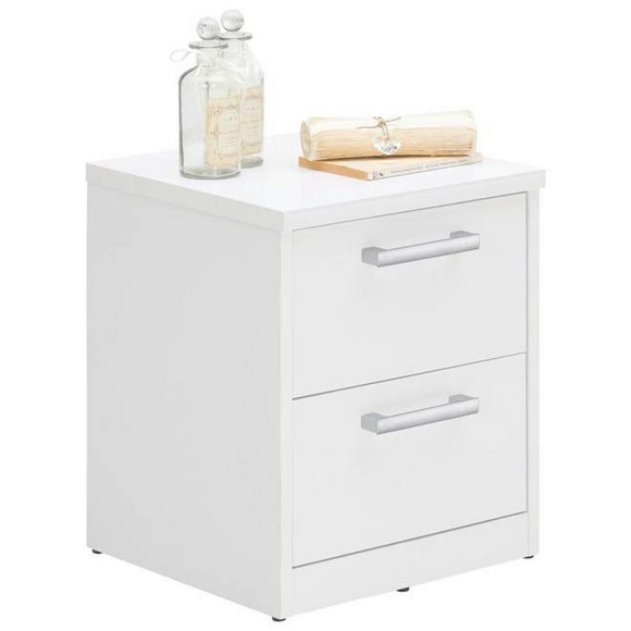 Xora Kommode 38/46/36 cm , Easy , weiss , Metall , 2 Schubladen , 38x46x36 cm , Dekorfolie,Nachbildung , Typenauswahl,Typenauswahl,Typenauswahl , 000017003001