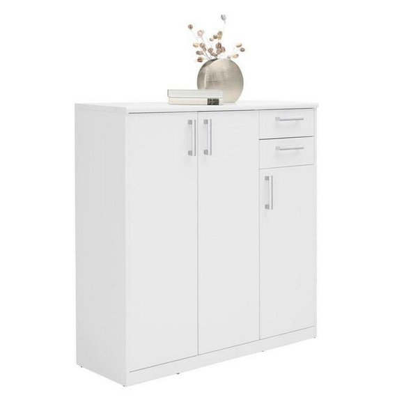 Xora Kommode 106/110/36 cm , Easy , weiss , Holzwerkstoff , 5 Fächer , 2 Schubladen , 106x110x36 cm , Dekorfolie,Nachbildung , Beimöbel erhältlich,Beimöbel erhältlich,Beimöbel erhältlich , 000017003009
