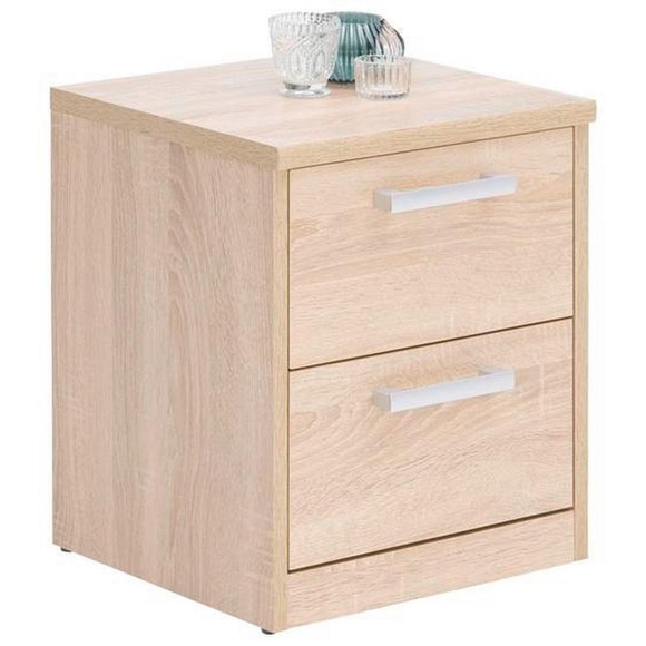 Xora Kommode 38/46/36 cm , Easy , Sonoma Eiche , Metall , 2 Schubladen , 38x46x36 cm , Dekorfolie,Nachbildung , Typenauswahl,Typenauswahl,Typenauswahl , 000017003101