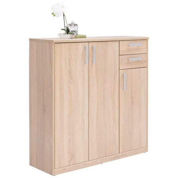 Xora Kommode 106/110/36 cm , Easy , Sonoma Eiche , Holzwerkstoff , 5 Fächer , 2 Schubladen , 106x110x36 cm , Dekorfolie,Nachbildung , Typenauswahl,Typenauswahl,Typenauswahl , 000017003109