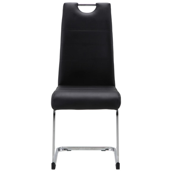 P & B Schwingstuhl in metall, textil schwarz, chromfarben , Leander , 42x99x56 cm , verchromt,Lederlook , mit Griff , 000055000901