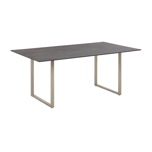 Amatio Loungetisch , Girona , Edelstahlfarben, Dunkelbraun , Metall, Kunststoff , 90x68x158 cm , Bürstfinish,Dekorfolie , 000060000417