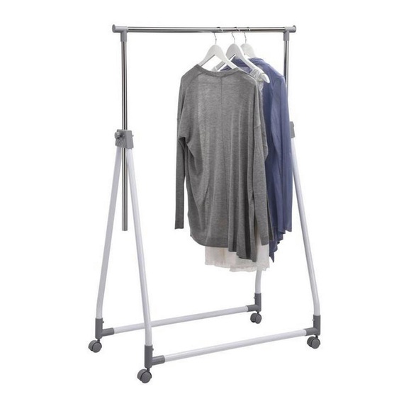 Boxxx Kleiderwagen in weiss, chromfarben , Elena -Top- , Metall, Kunststoff , 92x99-167x48 cm , pulverbeschichtet, verchromt,matt , 000109000301