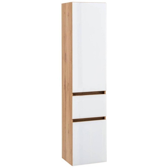 Held Hochschrank 40/180/35 cm , Helsinki , Weiss, Eichefarben , Holzwerkstoff , 40x180x35 cm , melaminharzbeschichtet,melaminharzbeschichtet,melaminharzbeschichtet,matt,Nachbildung,Nachbildung,Nachbildung , stehend, hängend , 000307010405