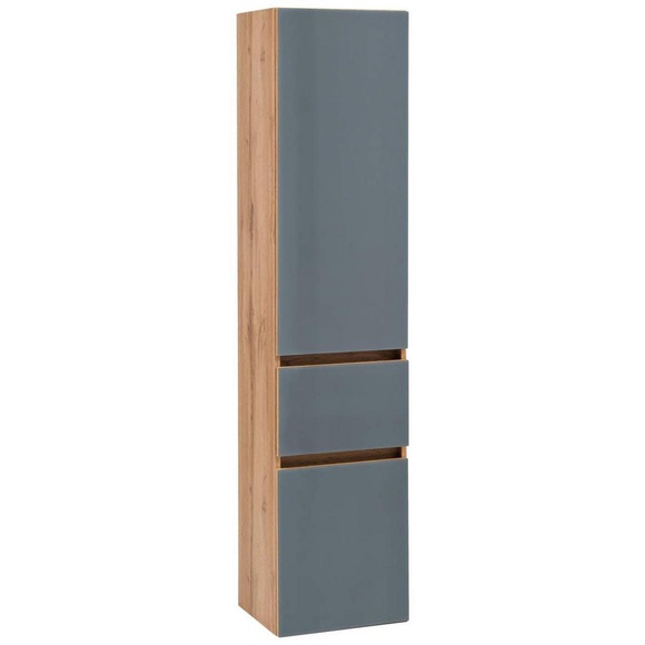 Held Hochschrank 40/180/35 cm , Helsinki , Grau, Eichefarben , Holzwerkstoff , 40x180x35 cm , melaminharzbeschichtet,melaminharzbeschichtet,melaminharzbeschichtet,matt,Nachbildung,Nachbildung,Nachbildung , 000307010406