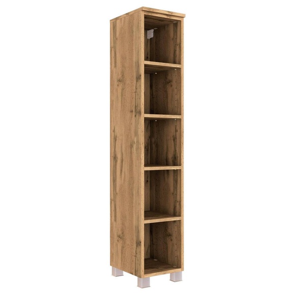Held Badezimmerregal 25/130/35 cm , Helsinki , Eichefarben , Holzwerkstoff , 25x130x35 cm , melaminharzbeschichtet,melaminharzbeschichtet,matt,Nachbildung,Nachbildung , stehend, hängend , 000307010409