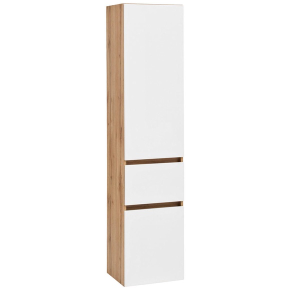 Held Hochschrank 40/180/35 cm , Kopenhagen , Weiss, Eichefarben , Holzwerkstoff , 40x180x35 cm , melaminharzbeschichtet,melaminharzbeschichtet,matt,Nachbildung,Nachbildung,Nachbildung , stehend, hängend , 000307010622