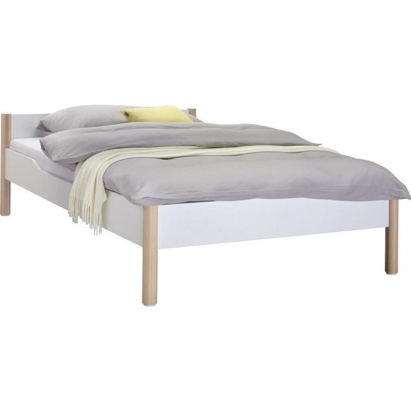 Paidi Bett 120/200 cm in weiss, birkefarben , Ylvie -Top- , Holzwerkstoff , massiv , 120x200 cm , Nachbildung,Echtholz , 000345007302