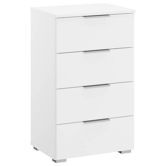 MID.YOU Nachtkästchen in weiss , Alabama , Holzwerkstoff , 4 Schubladen , 47x81x42 cm , bedruckt,Nachbildung , 00038004562Q