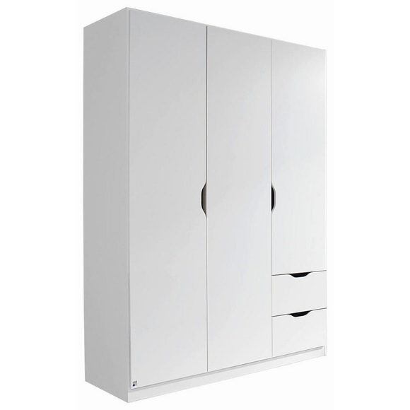 MID.YOU Kombischrank in weiss , Freising 3-Trg , Holzwerkstoff , 4 Fächer , 2 Schubladen , 136x197x54 cm , bedruckt,Nachbildung , 000380050108