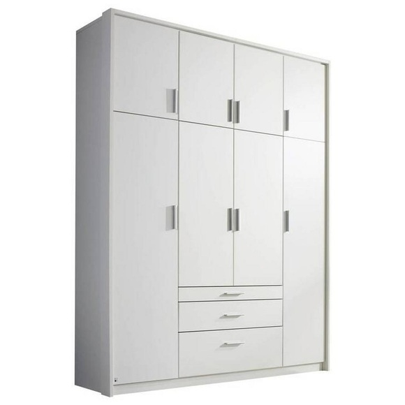 MID.YOU Drehtürenschrank in weiss , Hildesheim , Holzwerkstoff , 7 Fächer , 3 Schubladen , 185x231x56 cm , bedruckt,Nachbildung , 000380052001