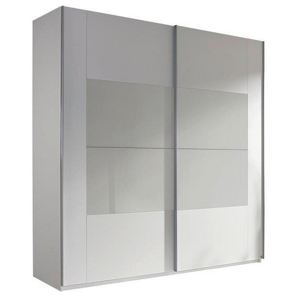 Xora Schwebetürenschrank in weiss, hellgrau , X-Trend - Frame2 , Holzwerkstoff , 4 Fächer , 181x223x68 cm , bedruckt,farbig, glänzend,Nachbildung , Typenauswahl, umfangreiches Zubehör erhältlich, In verschiedenen Grössen erhältlich , 000380057