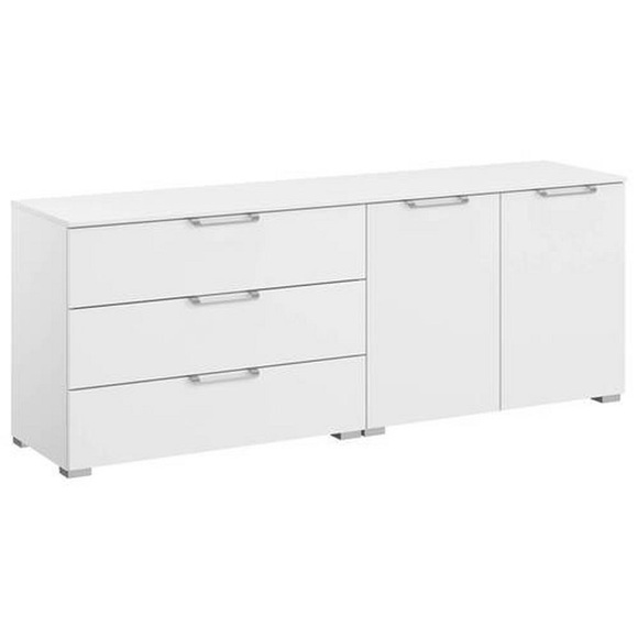 Novel Sideboard 160/61/42 cm , Aldono-Deluxe , weiss , Metall , 3 Schubladen , 160x61x42 cm , matt, bedruckt,Nachbildung , Typenauswahl, Beimöbel erhältlich, stehend, In verschiedenen Grössen erhältlich, in verschiedenen Holzdekoren erhältlich ,