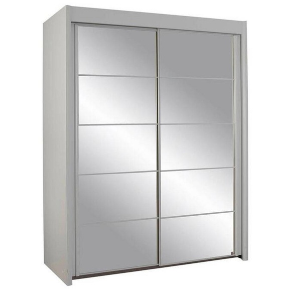Cantus Schwebetürenschrank in weiss , Imperial 2.6 , Holzwerkstoff , 4 Fächer , 201x235x65 cm , Dekorfolie,verspiegelt,Nachbildung , In verschiedenen Grössen erhältlich, in verschiedenen Holzdekoren erhältlich , 00038007742V