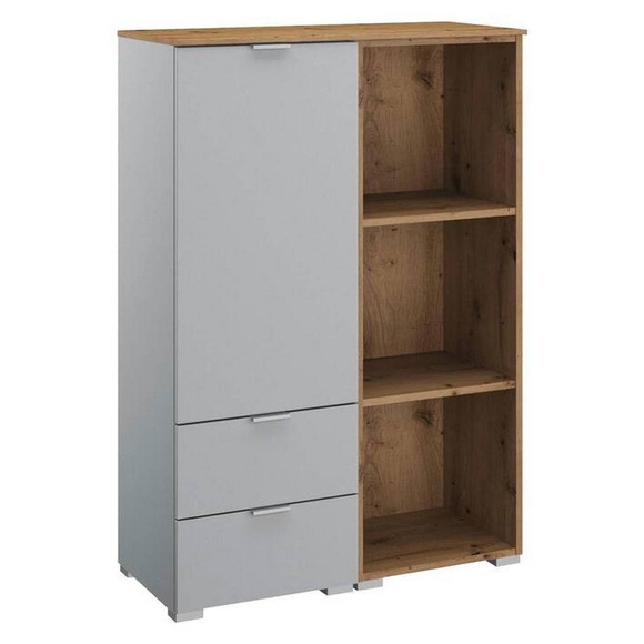 Stylife Kommode 80/119/42 cm , Lima , Grau, Eichefarben , Holzwerkstoff , 80x119x42 cm , Dekorfolie,matt,Nachbildung , Typenauswahl, Beimöbel erhältlich, stehend, in verschiedenen Holzdekoren erhältlich , 000380085219