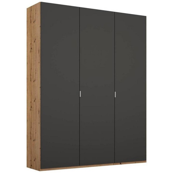Stylife Drehtürenschrank in graphitfarben, eichefarben , Lima , Holzwerkstoff , 4 Fächer , 151x223x60 cm , bedruckt,Nachbildung , Typenauswahl, Beimöbel erhältlich, umfangreiches Zubehör erhältlich, In verschiedenen Grössen erhältlich, in ver