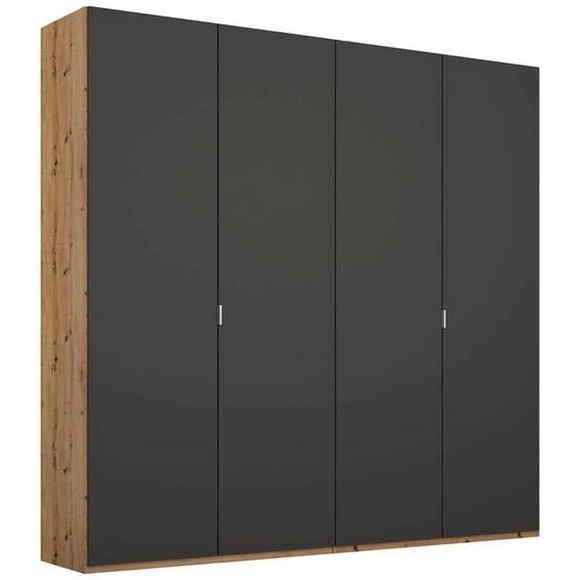 Stylife Drehtürenschrank in graphitfarben, eichefarben , Lima , Holzwerkstoff , 4 Fächer , 201x223x60 cm , bedruckt,Nachbildung , Typenauswahl, Beimöbel erhältlich, umfangreiches Zubehör erhältlich, In verschiedenen Grössen erhältlich, in ver
