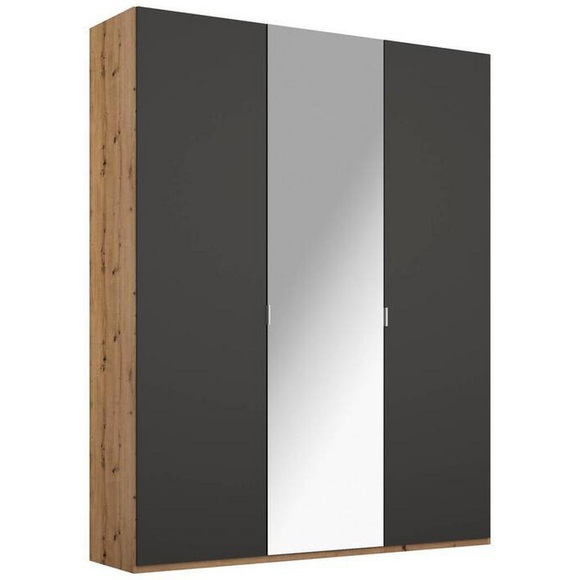 Stylife Drehtürenschrank in graphitfarben, eichefarben , Lima , Holzwerkstoff , 4 Fächer , 151x223x60 cm , bedruckt,Nachbildung , Typenauswahl, Beimöbel erhältlich, umfangreiches Zubehör erhältlich, In verschiedenen Grössen erhältlich, in ver